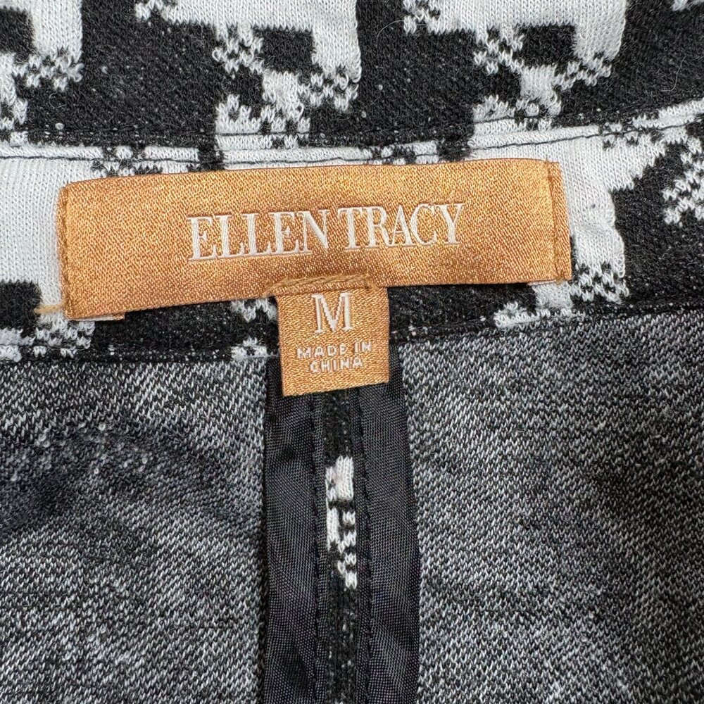 Ellen Tracy Black and White Houndstooth Women's Blazer Corporate Chic M - Picture 4 of 8
